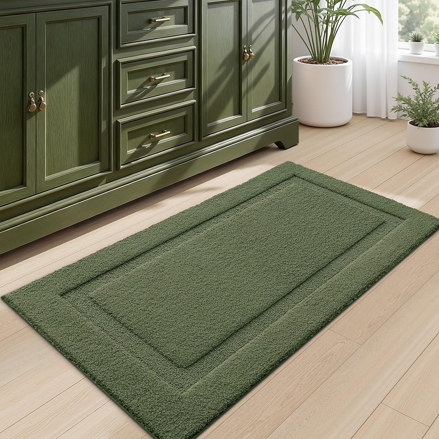 Ultra Soft Bathroom Rugs Poseidon Series - 24’’ x 43’’ / Green