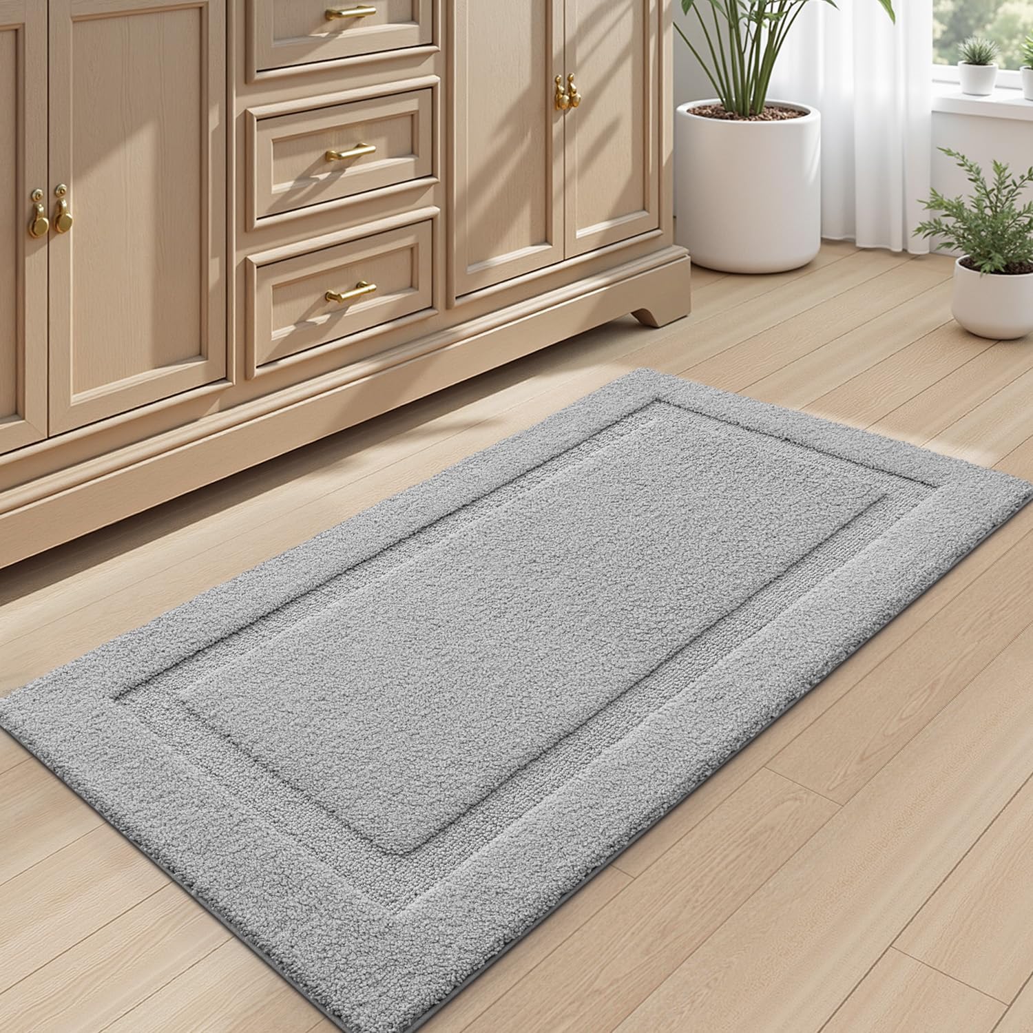 Ultra Soft Bathroom Rugs Poseidon Series - 24’’ x 43’’ / Grey