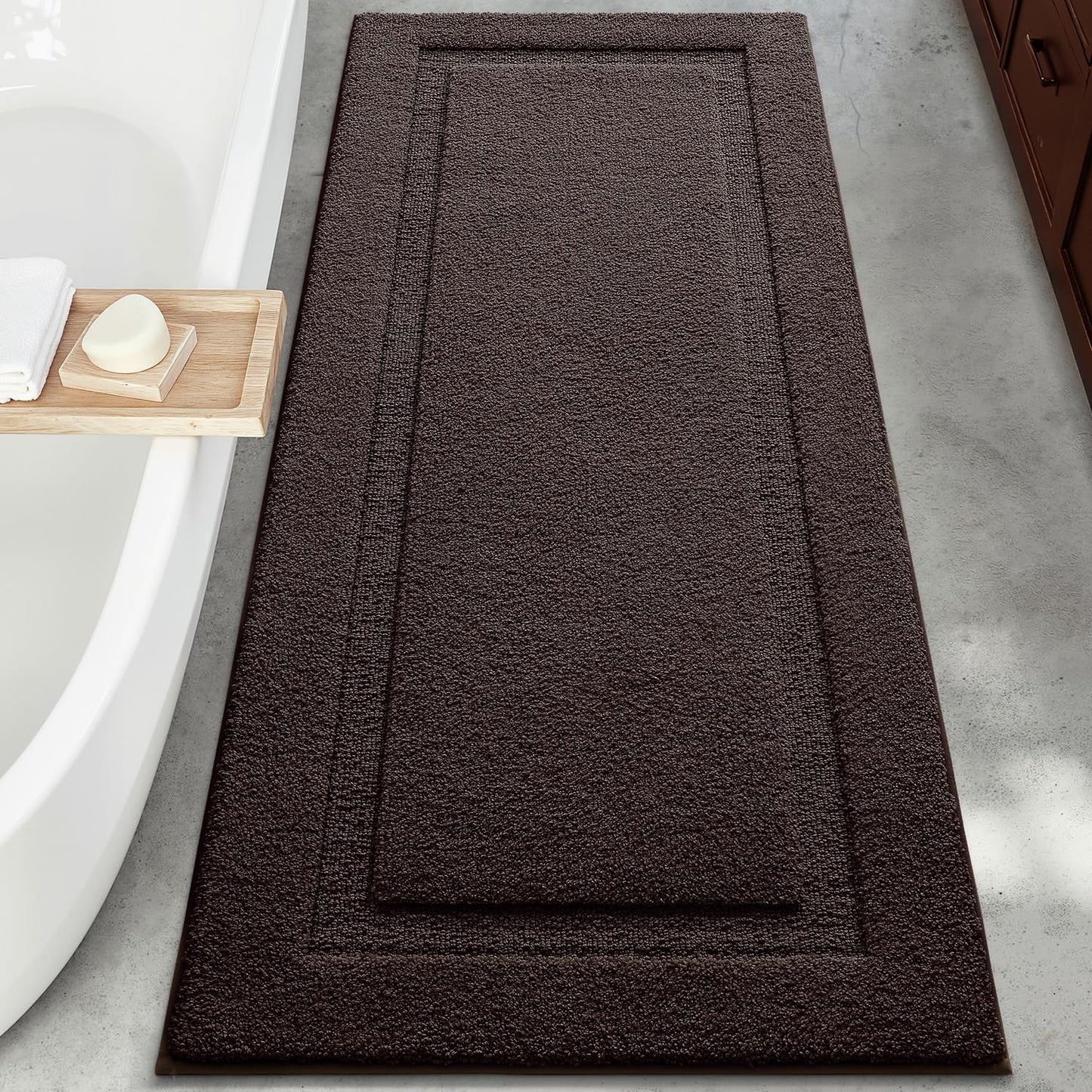 Ultra Soft Bathroom Rugs Poseidon Series - 24’’ x 60’’ / Brown