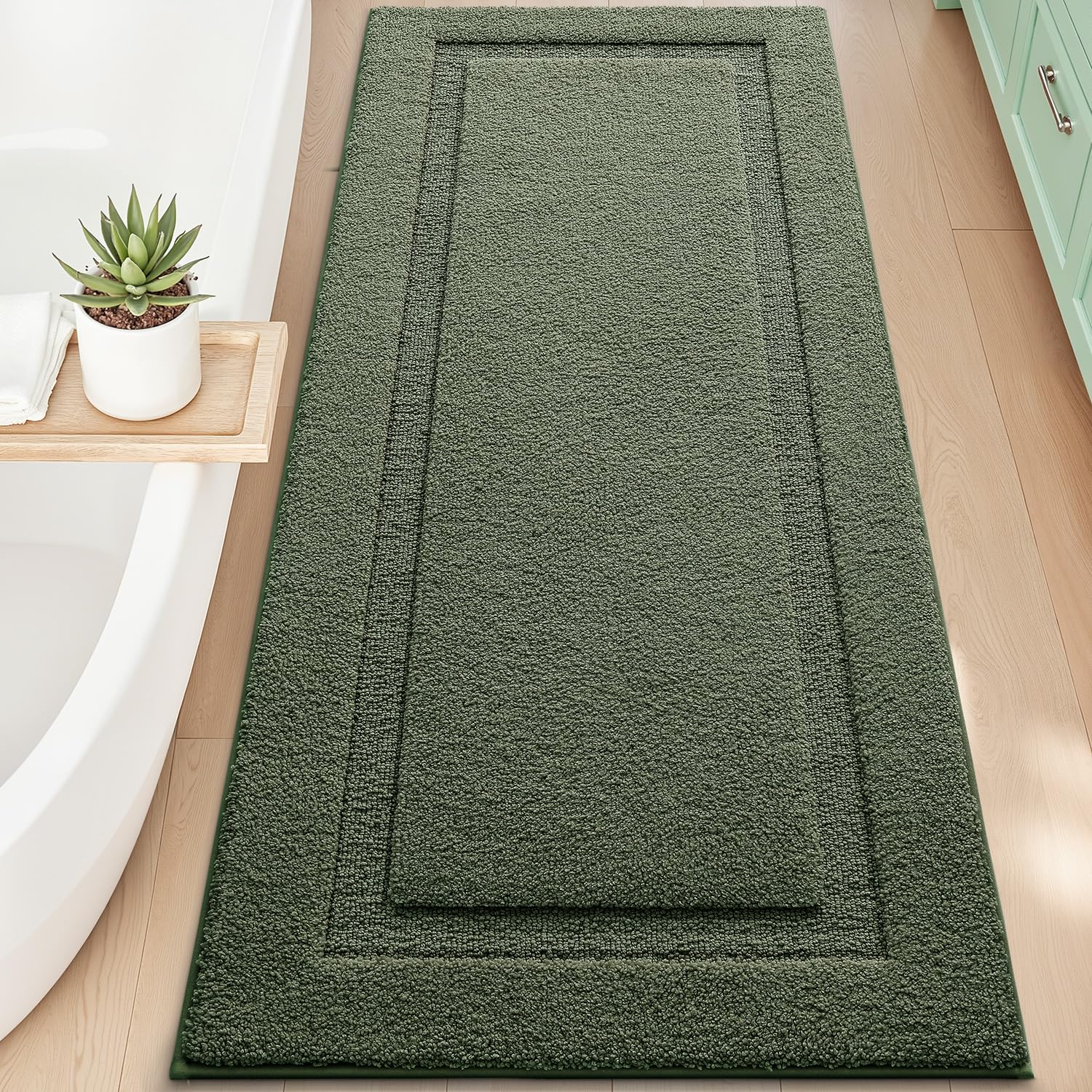 Ultra Soft Bathroom Rugs Poseidon Series - 24’’ x 60’’ / Green