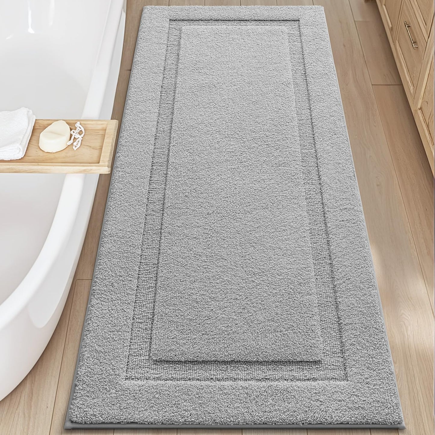 Ultra Soft Bathroom Rugs Poseidon Series - 24’’ x 60’’ / Grey