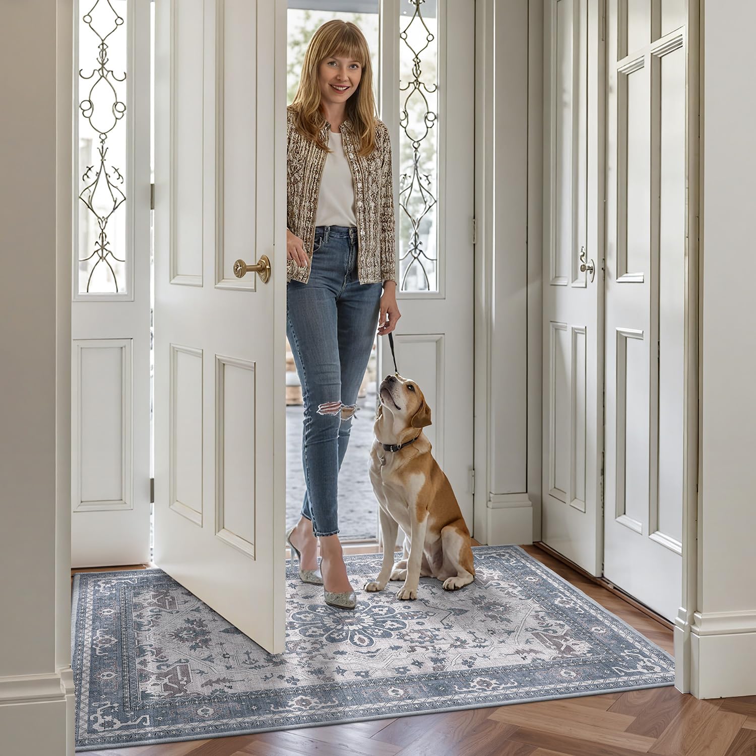 Ultra Thin Indoor Mats Oriental Time Weave Series