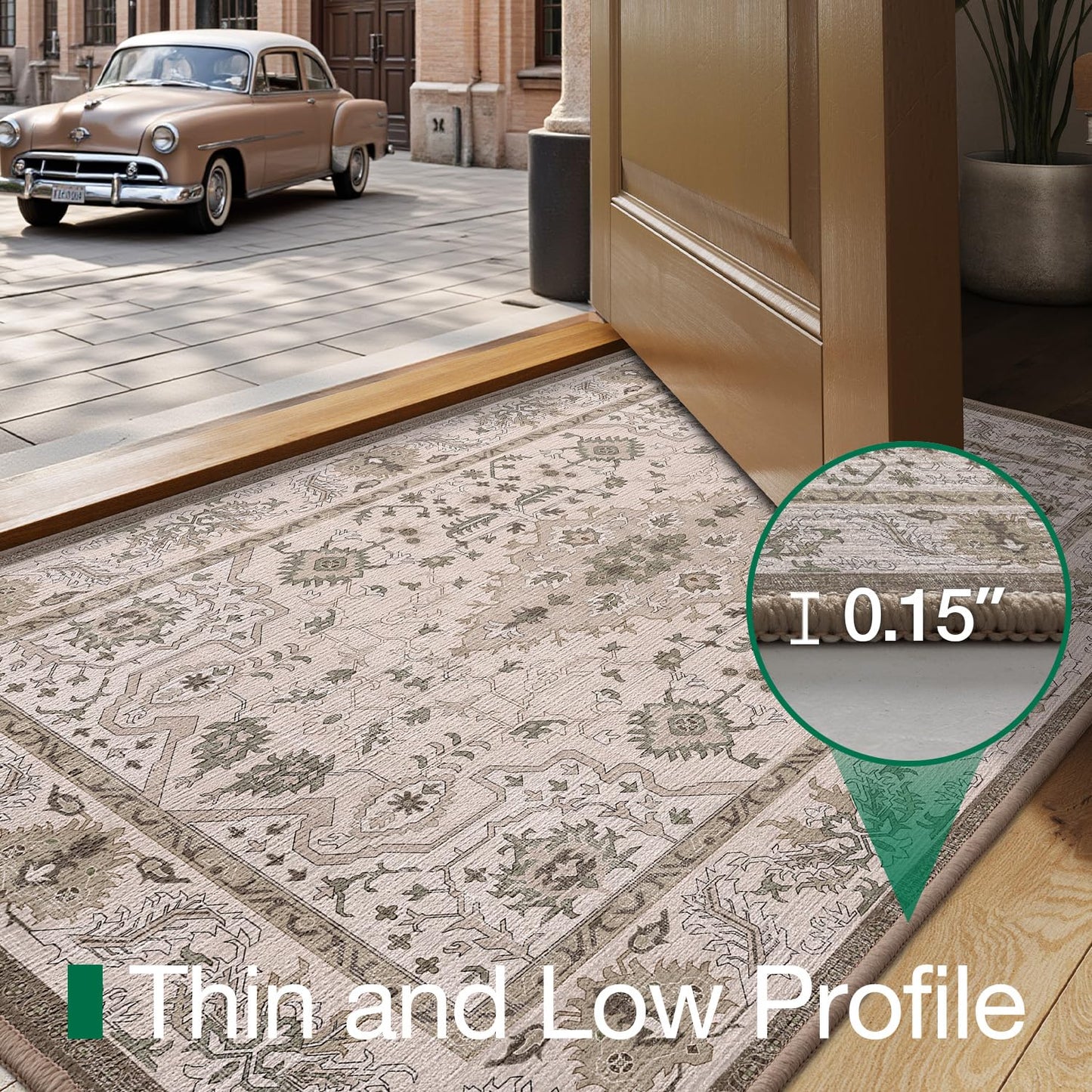 Ultra Thin Indoor Mats Oriental Time Weave Series