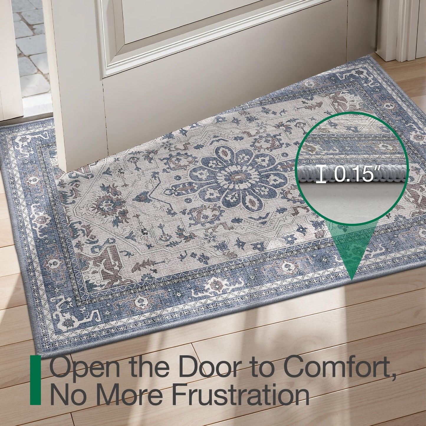 Ultra Thin Indoor Mats Oriental Time Weave Series