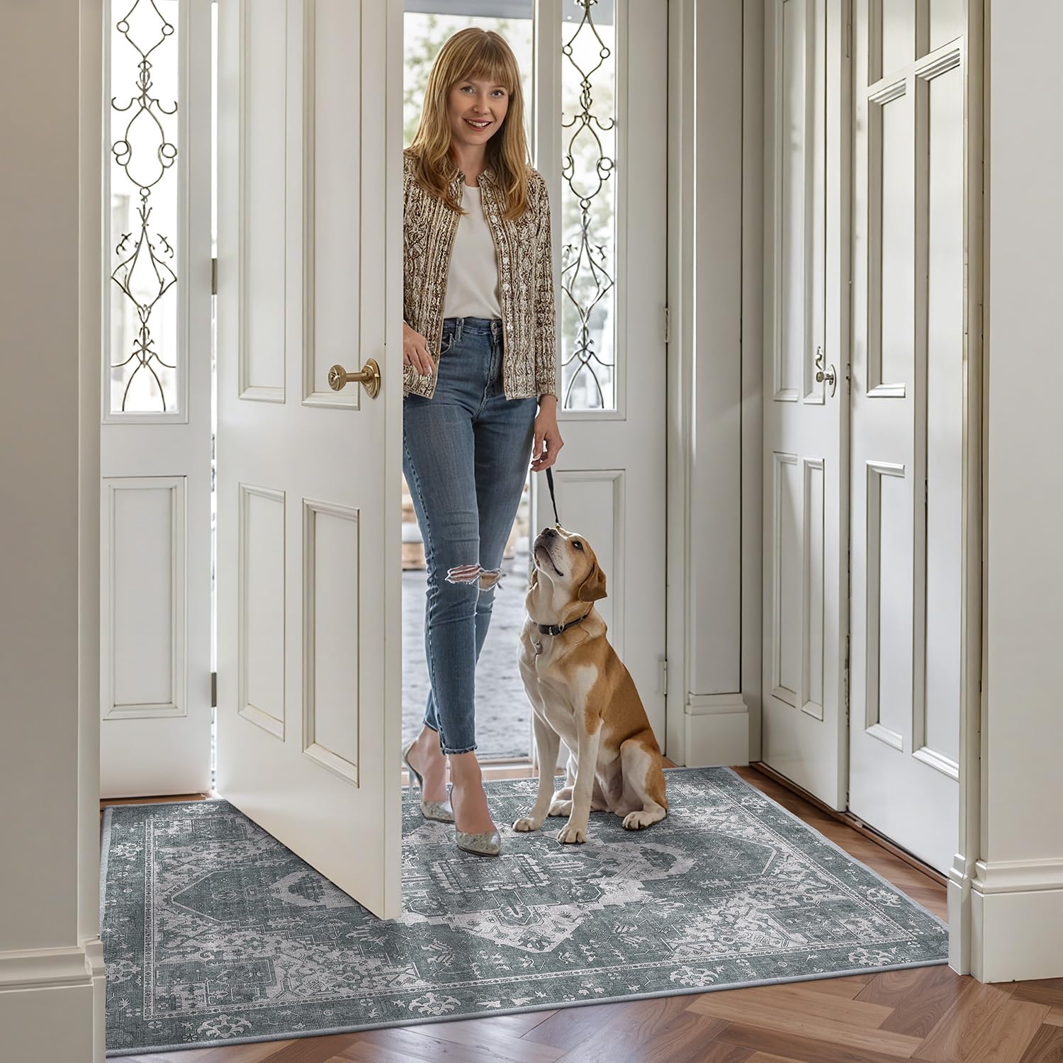 Ultra Thin Indoor Mats Oriental Time Weave Series