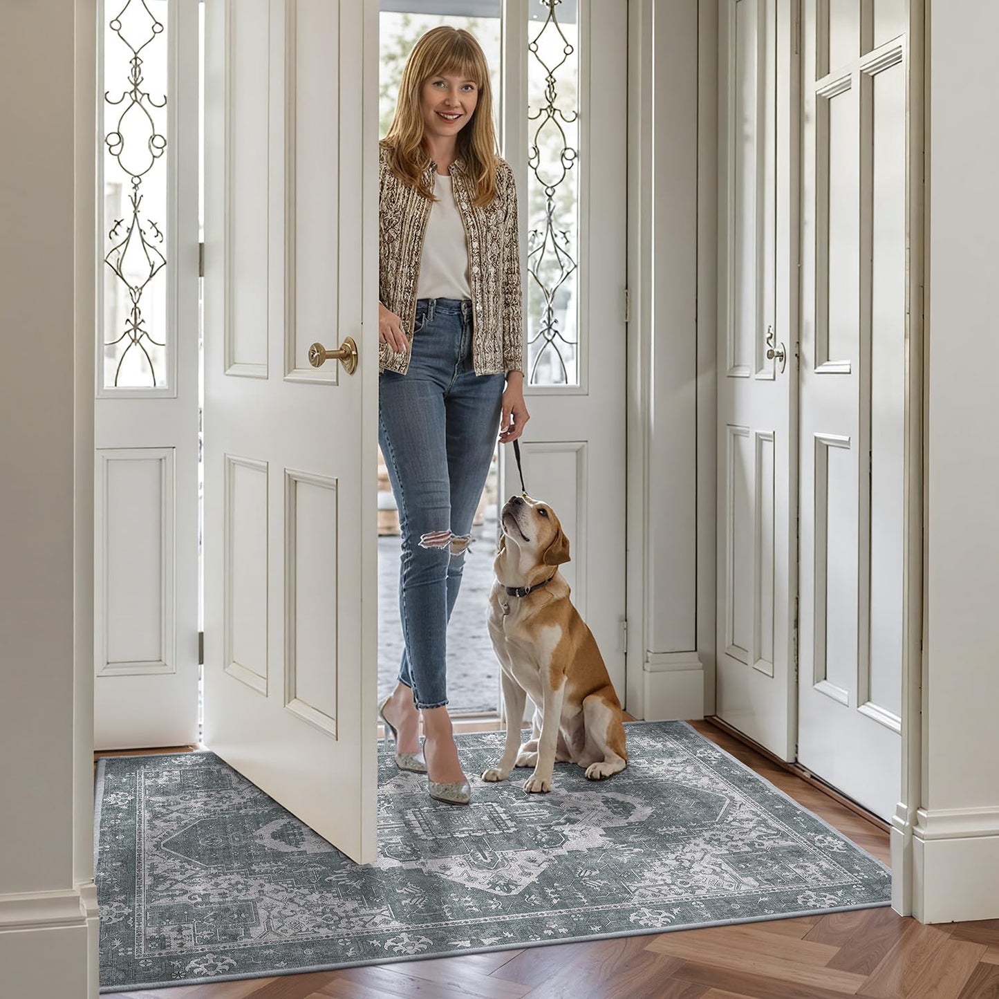 Ultra Thin Indoor Mats Oriental Time Weave Series